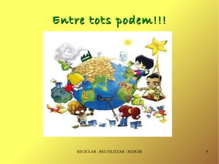 Entre tots podem!!!




    RECICLAR - REUTILITZAR - REDUIR   9
 