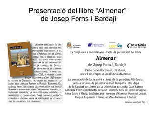 Presentació del llibre “Almenar”  de Josep Forns i Bardají 