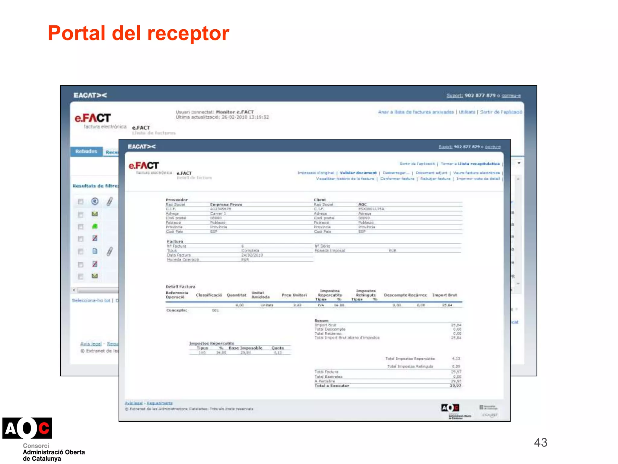 Portal del receptor 
43 
 