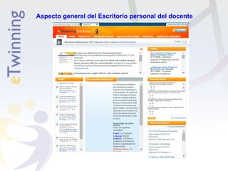 Aspecto general del Escritorio personal del docente 
 