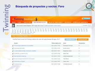 Búsqueda de proyectos y socios: Foro 
 