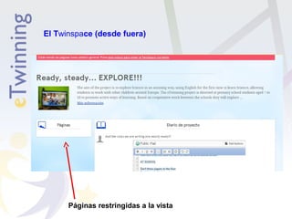 El Twinspace (desde fuera) 
Páginas restringidas a la vista 
 
