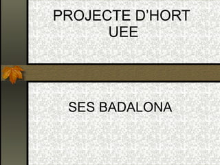 PROJECTE D’HORT  UEE SES BADALONA 