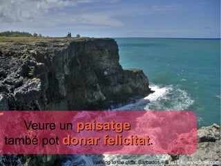 Veure un paisatge
també pot donar felicitat.
                felicitat
               Walking to the cliffs, Barbados – Ben124 www.flickr.com
 