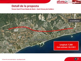 Detall de la proposta
Tercer Carril Tram Roda de Barà – Sant Vicenç de Calders

A Castellbisbal
A Castellbisbal

El Tercer Fil: una errada històrica – Joan Miquel Carrillo

31

PÀG

Longitud: 7,300
Longitud: 7,300
Cost estimat: 16,5 M €€
Cost estimat: 16,5 M

 
