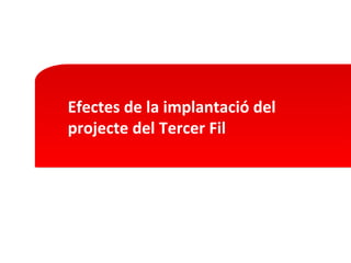 Proposta de reforma provisional de la línia Reus – Roda per a un ús mixt de mercaderies i passatgers

PÀG

Efectes de la implantació del
projecte del Tercer Fil

 