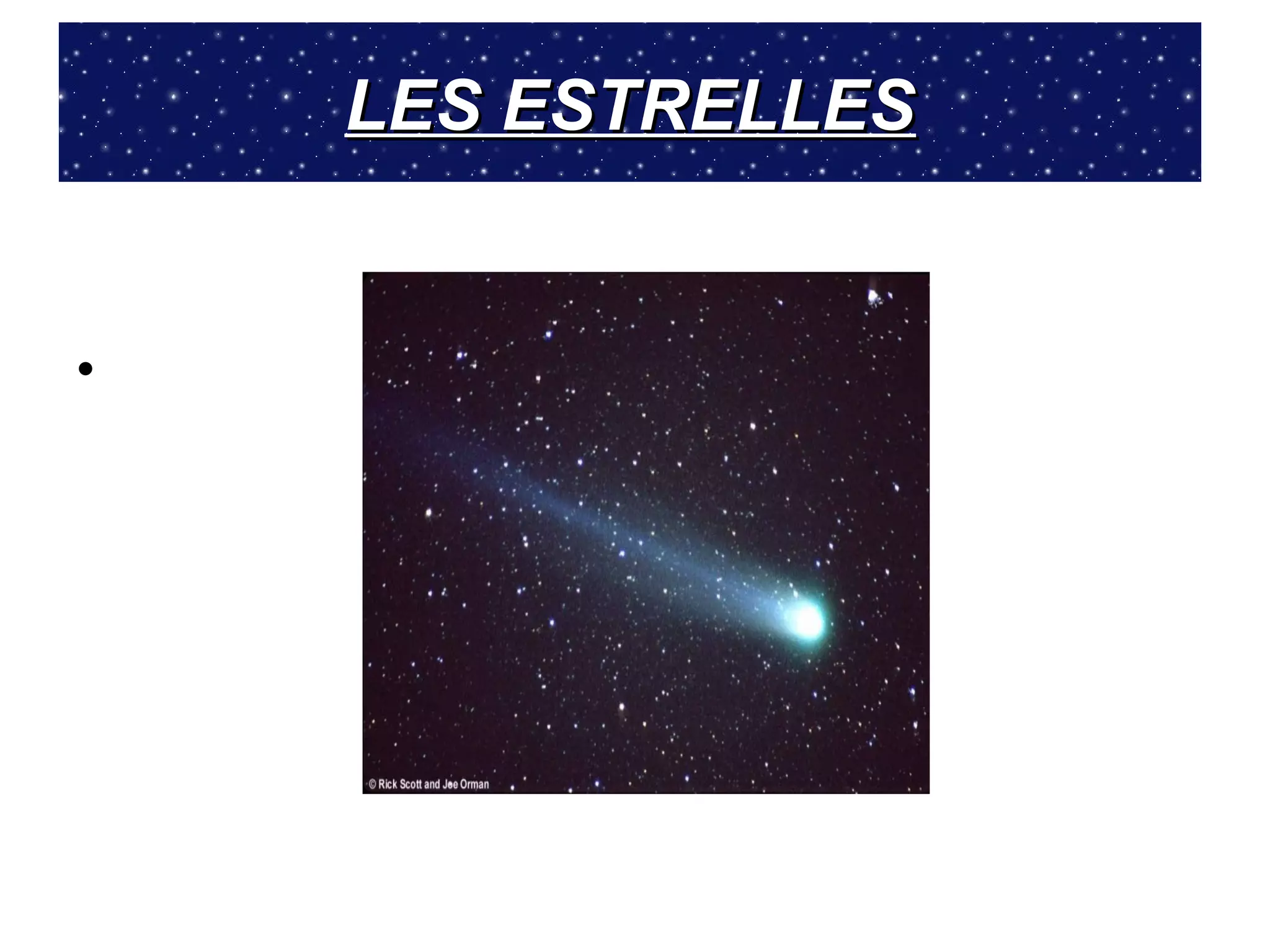 LES ESTRELLES



    Les estrelles són
    esferes enormes de
    gas a l' interior de les
    quals es produeix
    gran quantitat
    d'energia que s'emet
    en forma de llum i de
    calor.
 