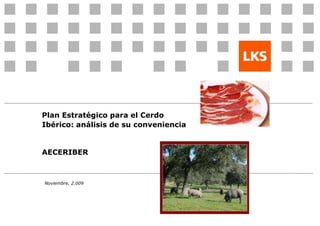 Plan Estratégico para el Cerdo Ibérico: análisis de su conveniencia AECERIBER Noviembre, 2.009 
