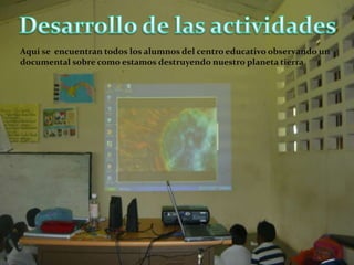   Fomentar la creación de redes escolares y comunitarias para la conservación de las especies y promoción del desarrollo sostenible;