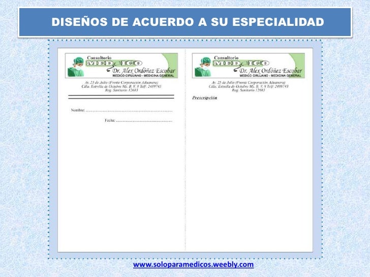 formato de recetario medico