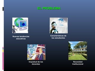 EL PROBLEMAEL PROBLEMA
Nuevas tendencias
educativas
Características de
los estudiantes
Inquietud de los
docentes
Necesidad
Institucional
 