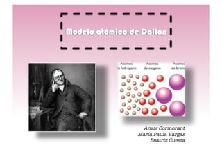 Modelo atómico de Dalton




                  Anais Cormorant  
                 María Paula Vargas
                     Beatriz Cuesta
 