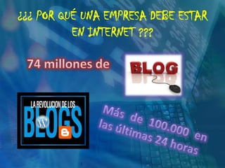 ¿¿¿ POR QUÉ UNA EMPRESA DEBE ESTAR EN INTERNET ???74 millones deMás de 100.000 en las últimas 24 horas