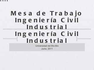 Mesa de Trabajo Ingeniería Civil Industrial Ingeniería Civil Industrial ,[object Object],[object Object]