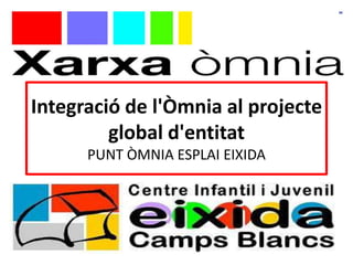 Integració de l'Òmnia al
projecte global d'entitat
 PUNT ÒMNIA ESPLAI EIXIDA
 