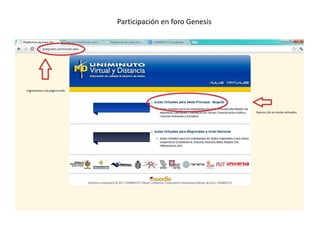 Participación en foro Genesis
 