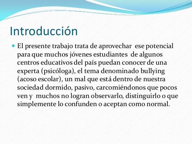Informe Videoconferencia sobre el Bullying