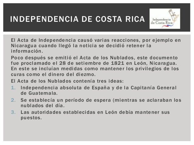 Presentación. estudios sociales. historia de costa rica. independencia