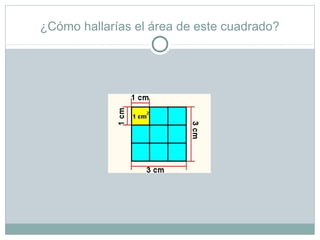 ¿Cómo hallarías el área de este cuadrado?

 