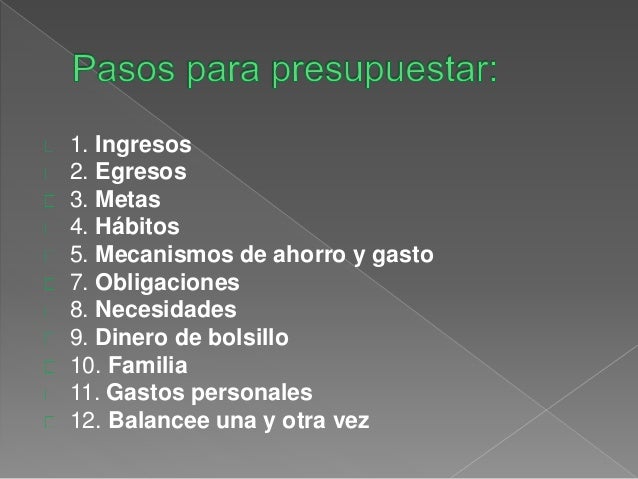 presentación presupuesto familiar