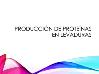 PRODUCCIÓN DE PROTEÍNAS
EN LEVADURAS
 