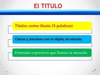 15
El TITULO
 