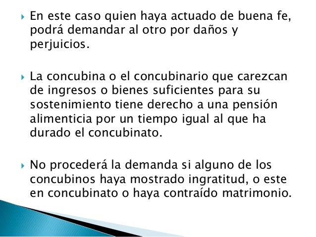 Capítulo sexto. El concubinato.