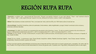 Rupa Rupa Mapa Las ocho regiones naturales del Perú | PPTX