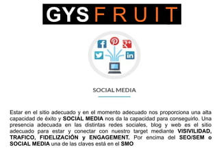 PLAN DE MARKETING
La COMUNICACIÓN textual y visual es la esencia de de la presencia digital. La
capacidad para conectar es vital para tener una buena presencia en el mundo
digital. La comunicación mediante CONTENIDO DE VALOR hace que se conecte
con los cada vez más usuarios de internet. Mediante la comunicación podemos
llegar al TARGET que nos interese y del mismo modo podemos transmitir
nuestros VALORES y FILOSOFíA de marca.
 