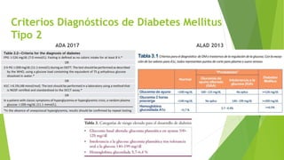 Criterios Diagnósticos de Diabetes Mellitus
Tipo 2
ADA 2017 ALAD 2013
 
