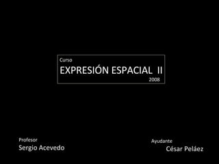 Curso EXPRESIÓN ESPACIAL  II 2008 Profesor Sergio Acevedo  Ayudante César Peláez 