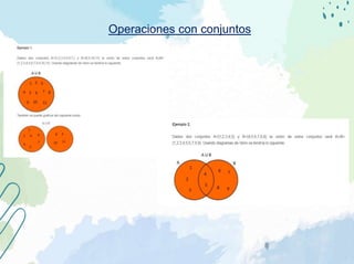 Operaciones con conjuntos
 