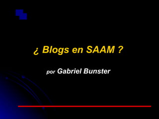 ¿   Blogs en SAAM ? por  Gabriel Bunster 