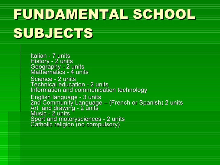 Italian educational system I