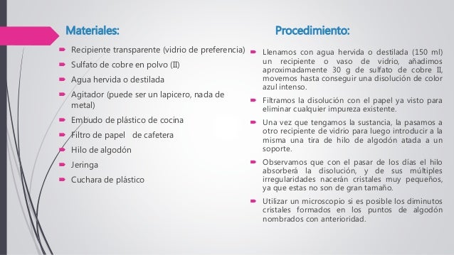 Proyecto de Química Inorgánica "Cristalización de Sulfato de Cobre"