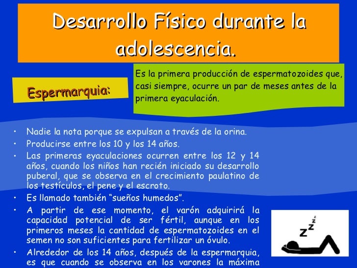 Desarrollo Físico durante la adolescencia.   <ul><li>Nadie la nota porque se expulsan a través de la orina. </li></ul><ul>...
