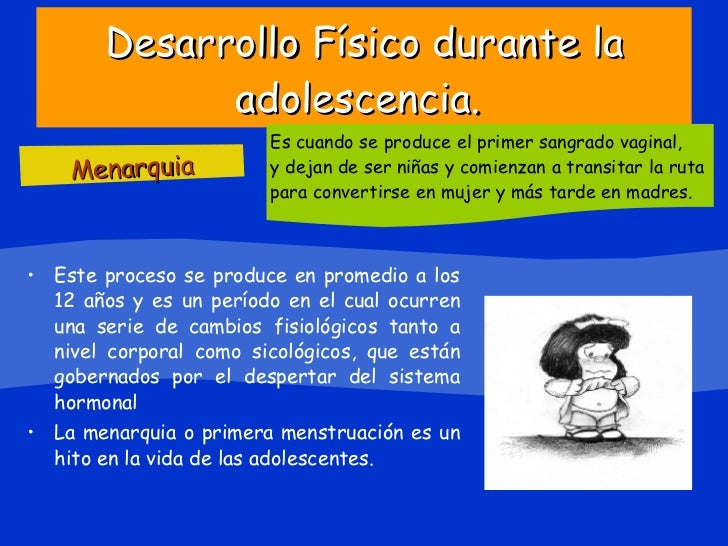 Desarrollo Físico durante la adolescencia.   <ul><li>Este proceso se produce en promedio a los 12 años y es un período en ...