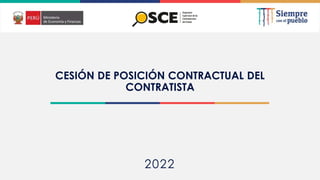 2022
CESIÓN DE POSICIÓN CONTRACTUAL DEL
CONTRATISTA
 