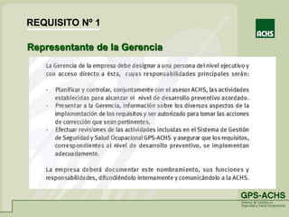 Representante de la Gerencia
REQUISITO Nº 1
 