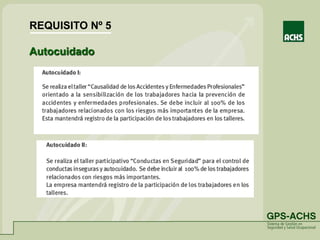 Autocuidado
REQUISITO Nº 5
 