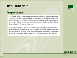 Inspecciones
REQUISITO Nº 13
 