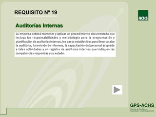 Auditorías Internas
REQUISITO Nº 19
 