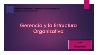 Instituto Universitario Politécnico "Santiago Mariño“
Catedra: Gerencia Industrial
 