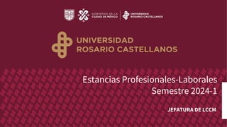 Estancias Profesionales-Laborales
Semestre 2024-1
JEFATURA DE LCCM
 