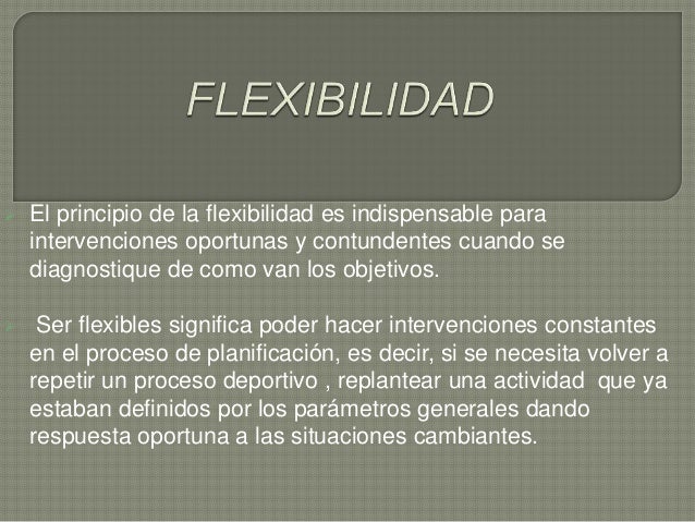 principio de flexibilidad e individualizacion