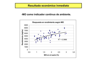 Resultado económico inmediato -MO como indicador contínuo de ambiente. 