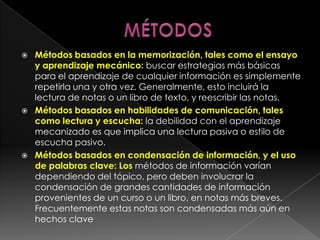 método PQRST: Este método prioriza la información en una forma que se relaciona directamente con cómo se pediría usar esta información en un examen.
