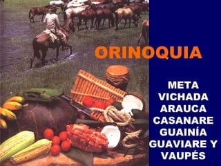 META VICHADA ARAUCA CASANARE GUAINÍA GUAVIARE Y VAUPÉS ORINOQUIA 
