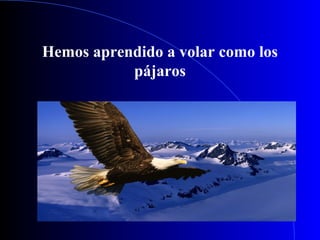 Hemos aprendido a volar como los 
pájaros 
 