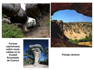 Formas caprichosas sobre rocas calizas en la Ciudad Encantada de Cuenca Paisaje cárstico 